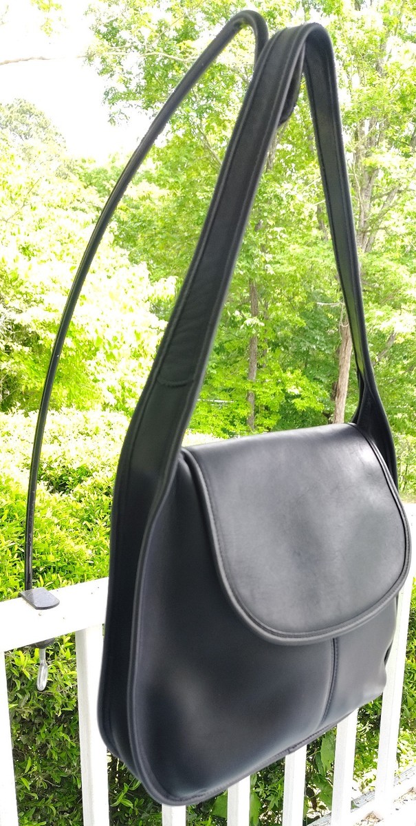 Coach 9029 Vintage Navy Blue Leather Ergo Flap Leather Shoulder