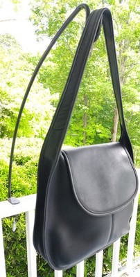 Coach 9029 Vintage Navy Blue Leather Ergo Flap Leather Shoulder