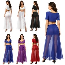 Women Sets Side Split Dancewear Performance Outfit Bellydance Belly Dance Stage
