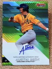 2017 Bowman's Best GREEN REFRACTOR ROOKIE AUTO Austin Beck 91/99