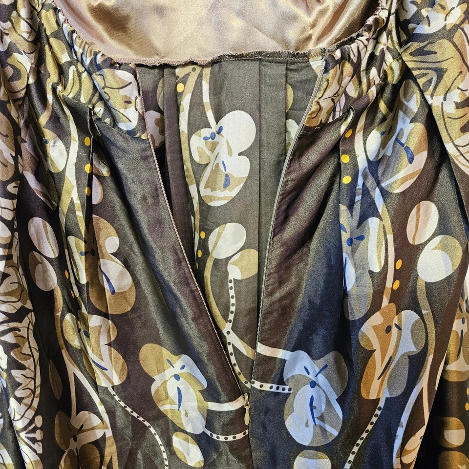 Vestido Charlotte Russe Sin Mangas Halter Satinado Talla L Floral Babydoll Y2K  Foto 4 de 4