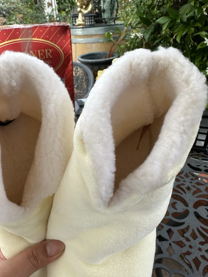 De Colección Isotoner Marfil Zapatillas Confort Botín Terciopelo XL 9.5-10.5 Talla Lavable Nuevo de Lote Antiguo Foto 3 de 4