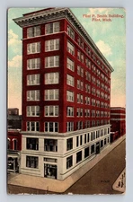 Flint MI-Michigan, Flint P Smith Building, Advertisement, Vintage Postcard
