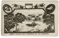Postcard Robert Fulton's First Experiment On The Conestoga