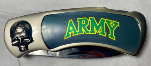 U.S. ARMY LOGO AND SKULL POCKET KNIFE