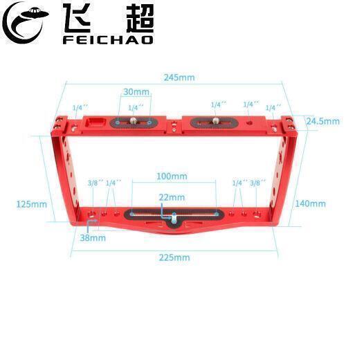 For GOPRO13 Diving Dual Handle Selfie Tray Stabilizer Cage Light Rig Kit