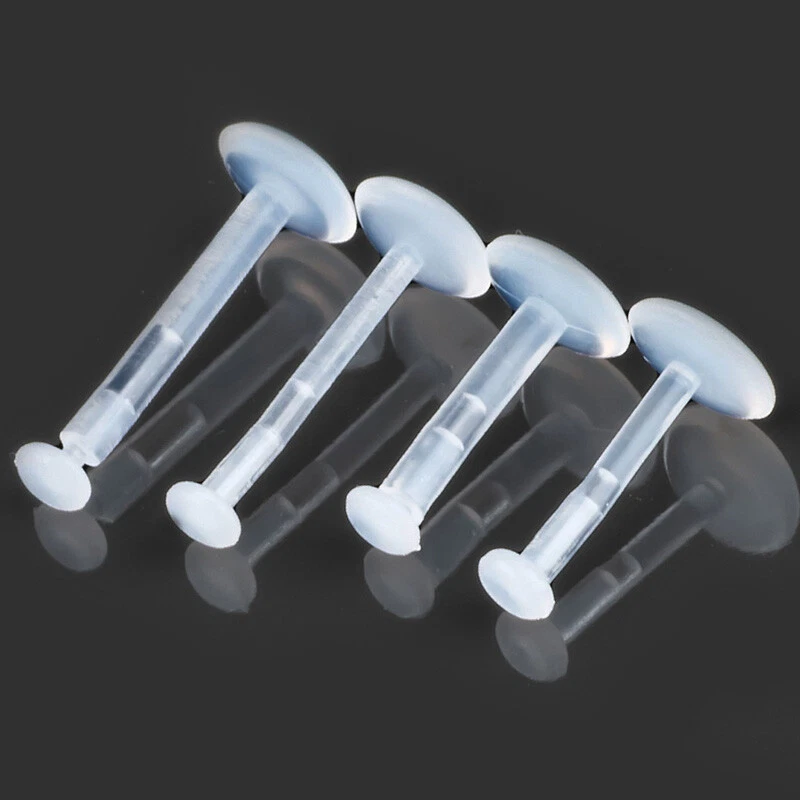 1,2 fino A 1,6mm Bioflex Servo Trasparente Labbra Piercing Labret Push Fit Z244 - Immagine 2 di 2