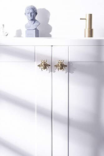 2 Pack Gold Brass Bee Knobs for Cabinets and DrawersAnimal Knobs and Pulls fo... - Picture 5 of 6