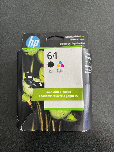 Combiné d'encre HP 64 couleur noire X4D92AN N9J90AN N9J89AN neuf authentique boîte scellée 2025