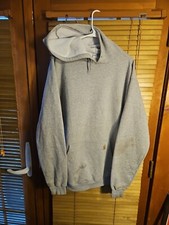 Vintage Y2K Carhartt Heavyweight Hoodie Blank Gray Hooded Sweatshirt Men's Large