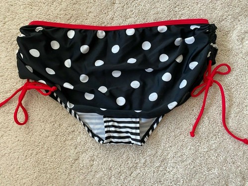 Ibiza set 2 pezzi costume da bagno nero bianco a pois top e fondo - Foto 3 di 9