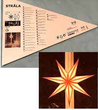 IKea STRALA STAR Pendant Lamp Shade Red/White 28" 70cm , STR LA 904.782.38 New