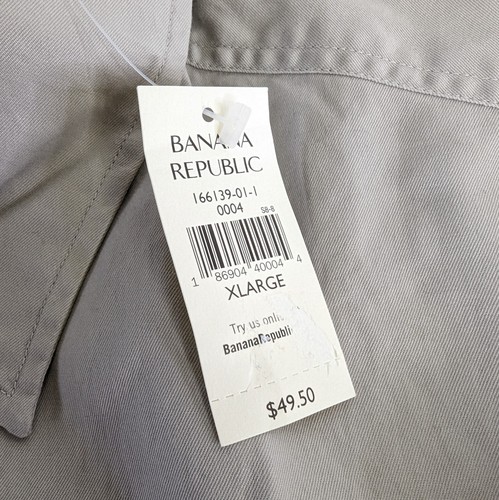 Camicia da lavoro Banana Republic da uomo marrone chiaro manica lunga abbottonata cotone nuova - Foto 3 di 5