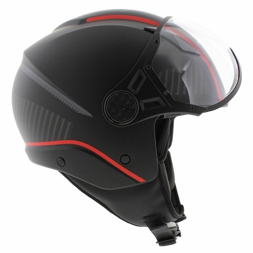 Vito jet casco Lavori mate negro rojo deco - Imagen 6 de 7