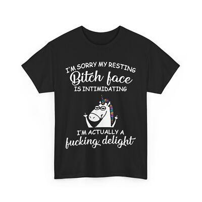 Unicorn I'm Sorry My Resting Bitch Face Is Intimidating Funny T-Shirt