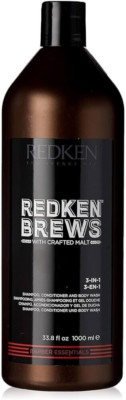 Redken Brews 3-in-1 Shampoo, Conditioner and Body Wash for Men 33.8 Oz