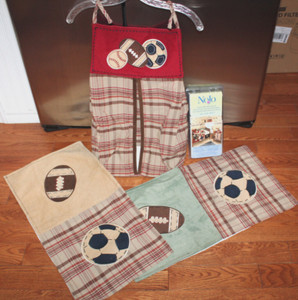 NoJo Baby My Little MVP Lot Diaper Stacker ~ Wall Decals (NEW) ~ Pillow covers?