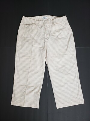 DOCKERS Women's Beige Khaki Striped 