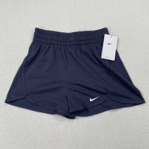 Nike Youth Girls Breezy High Waisted Shorts Size Medium Blue DX4965 Dri-Fit