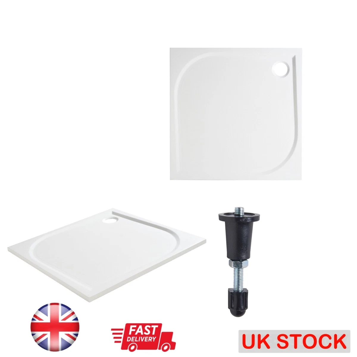 GoodHome Limski Square Resin Shower tray L 800mm W 800mm H 28mm