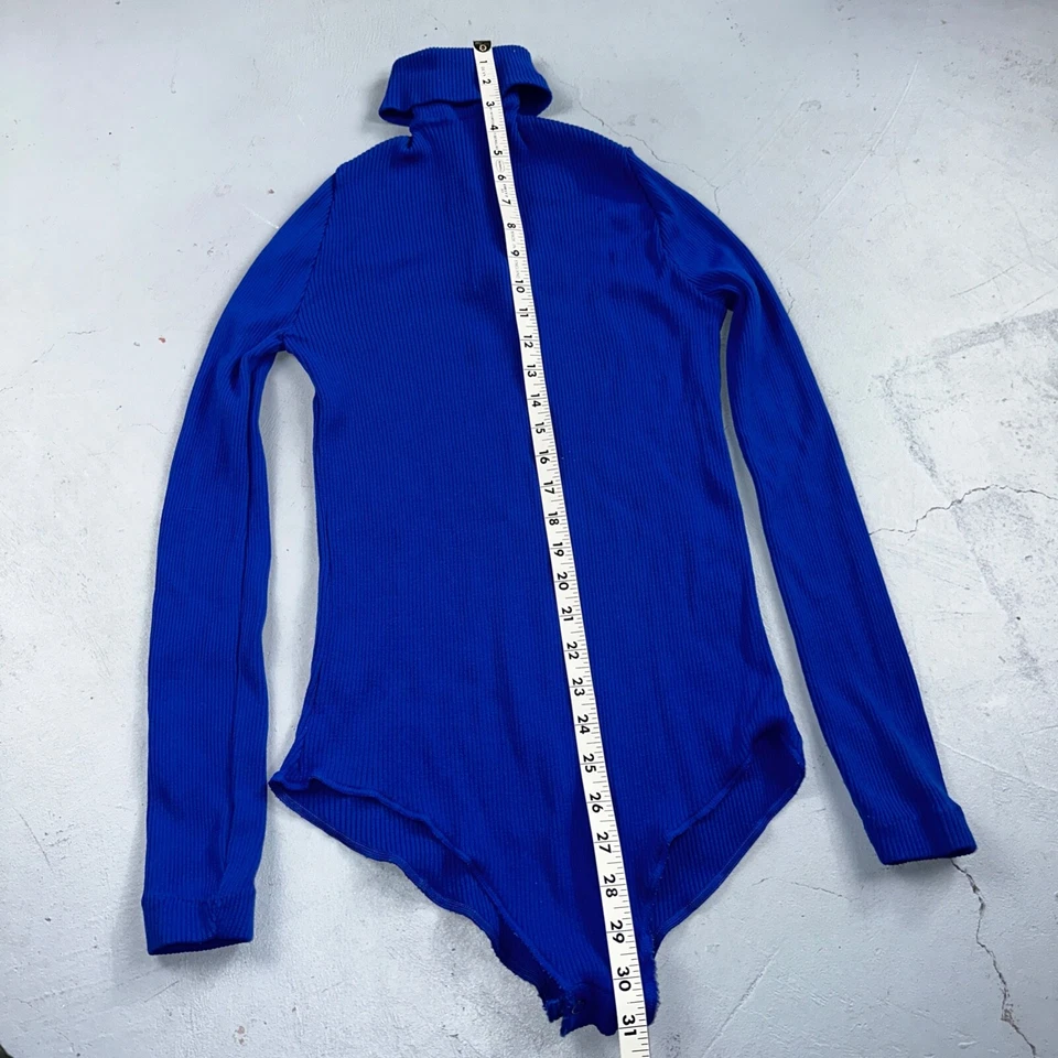 Body Scovill Vintage Años 70 Azul Años 70 Años 80 Tejido Acanalado Manga Larga Cuello Simulado RARO Foto 3 de 4