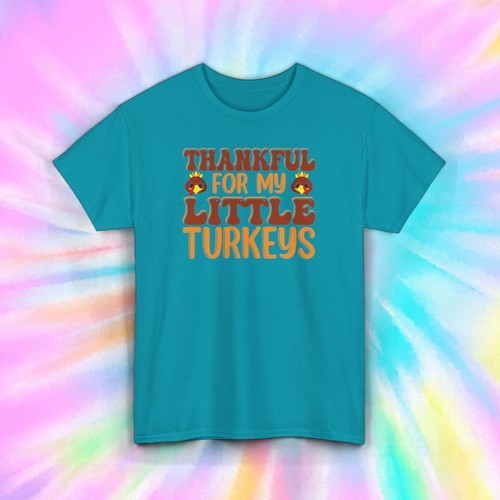 Thankful for My Little Turkeys T-Shirt | Thanksgiving Family Graphic Tee - Bild 7 von 9