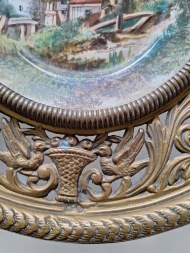 Plate Wall Plate Brass Decorative Wall Porcelain Flat Brass Fr - Photo 16 sur 20