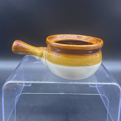 Set Of 2 Pottery Stoneware Crock Bowl, No Lids Handle Glazed Brown 4.5” Diameter - Picture 10 of 18
