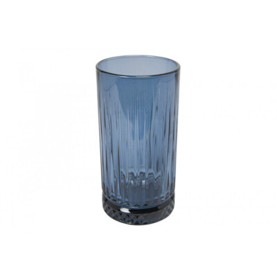 4x Pasabahce 520015 Longdrink Glas im Retro-Design und Kristall-Look blau
