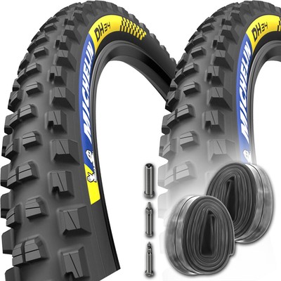 2x Michelin Reifen DH34 26'' 61-559 MAGI-X DH White Stamp Tubeless Ready+Schlauch