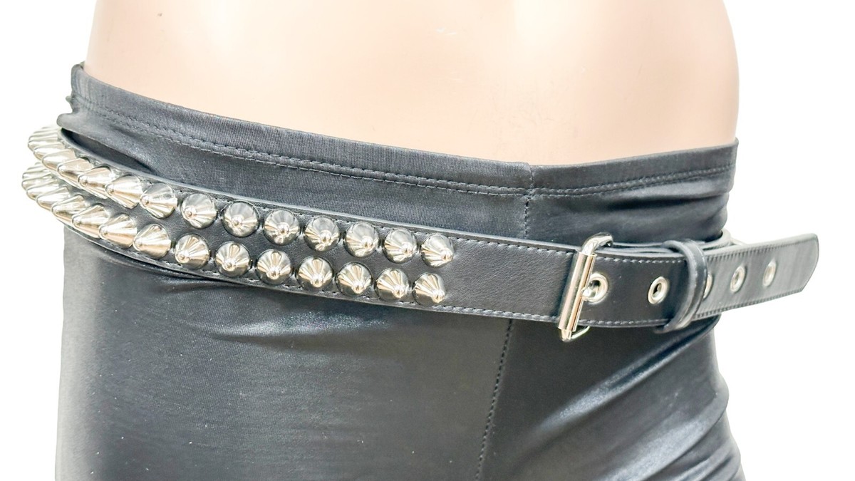 Vegan UK77 Conehead 2 ROW Studded Punk Goth 70's Retro Belt Thrash