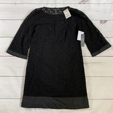 Laundry By Shelly Siegel size 4 black dress Sheath lace overlay Above Knee NEW 