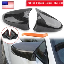 FOR 2014-2020 LEXUS IS200 300 350 M HORN CARBON FIBER SIDE MIRROR COVER CAP