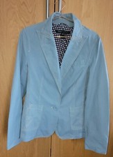Marc Jacobs Blazer Jacket Size Uk 8-10 Us 6 S/m Mid Blue Pin Stripe Lined