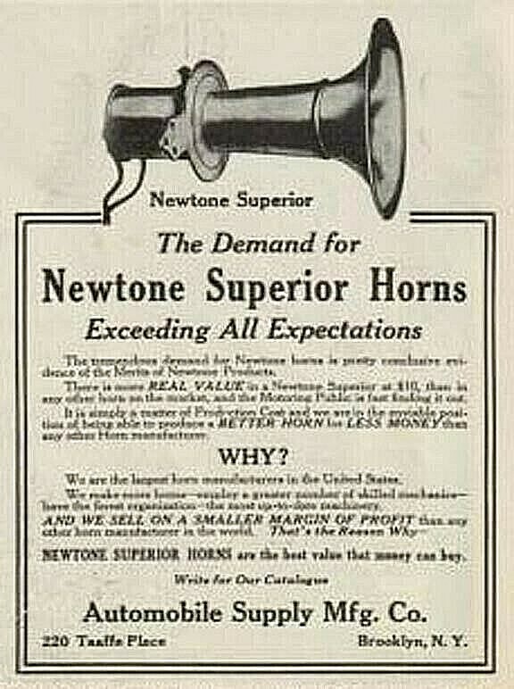 EARLY NEWTONE AUTOMOBILE HORN 1911-18 ERA MODEL T FORD ROLLS ROYCE
