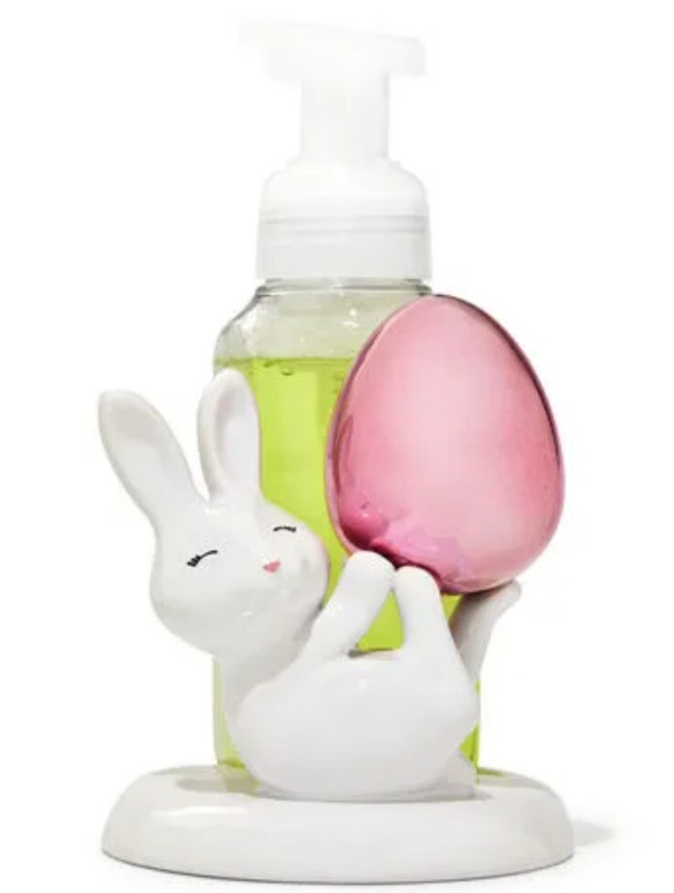 Bath & Body Works Ceramic Easter Bunny & Pink Egg Foaming Soap Holder – Glazed-630807