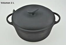 2 Liter Gusseisen Schmortopf Topf Kasan Camping Kazan Bratentopf Induktion 20 cm