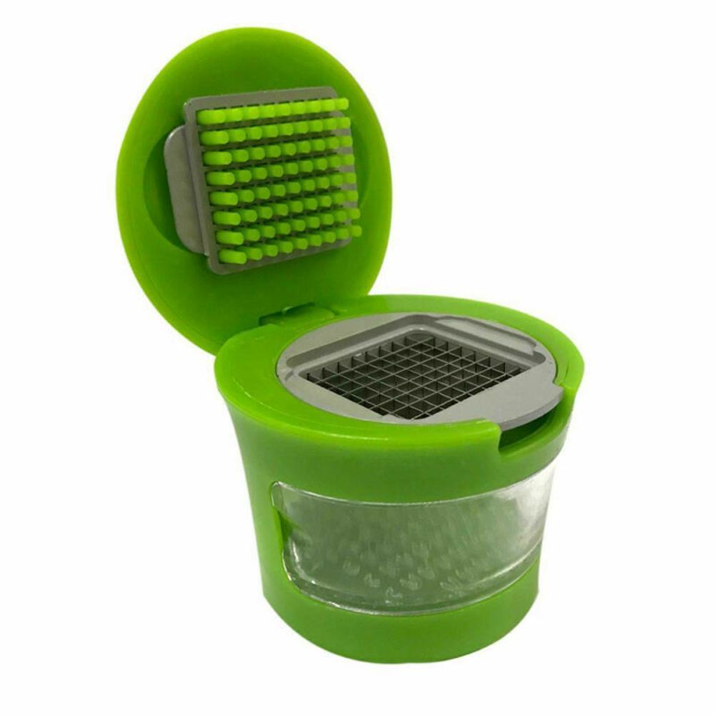 Plastic+Stainless Press Vegetable Garlic Onion Slicer Chopper Cutter Kitchen D-image