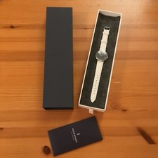 Image of New & Boxed; Nordgreen "Native" 32mm Black Dial Watch, With White Leather Strap