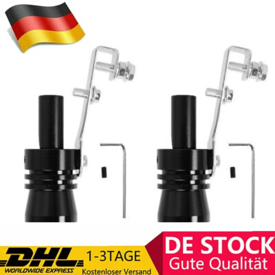 2Stk XL Auto Turbo Sound Endrohr Auspuff Turbopfeife Whistle Blow-Off Simulator