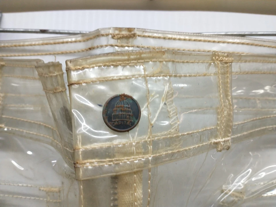 Pantalones para mujer transparentes de colección Parisienne Couture de vinilo transparente Gorpcore Boho raros  Foto 3 de 4