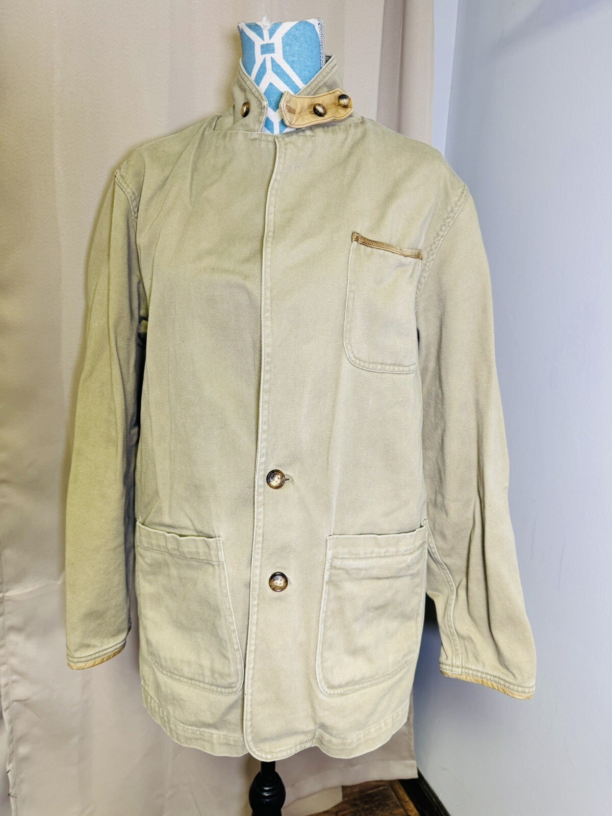 Orvis Mens Jacket 40 Zambezi Jacket Elbow Patch Leather Trim Hunting