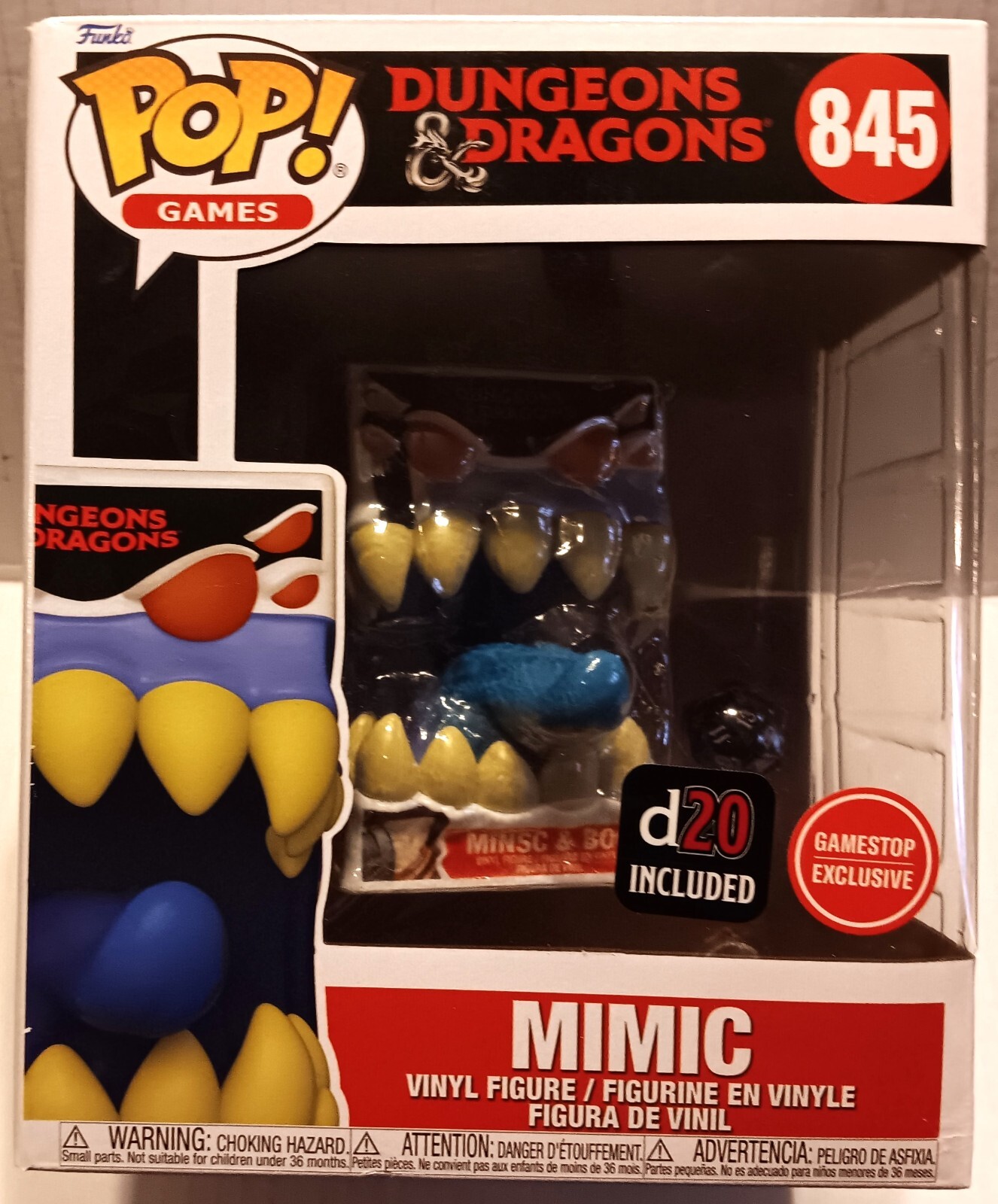 Pop Dungeons &Amp; Dragons Mimic 845 W/ D20 Limited Edition 2021 Game Stop Exclusive