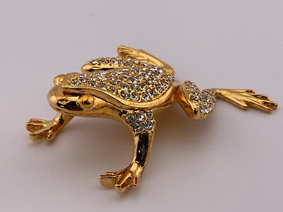 rhinestone studded Czech Frog 161024