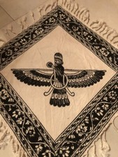 12" Square Tablecloth Black White Best And Most Beautiful Hand-Printed Hand-Made