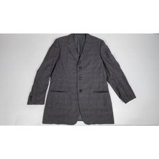 Ermenegildo Zegna Mens 44 Long Soft Gray Plaid Tartan Wool Blazer Sport Jacket