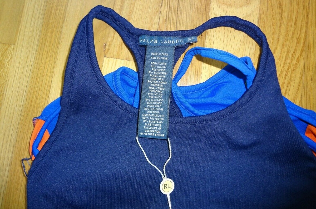 NWT Ralph Lauren US Open Tennis Blue/Orange Tank Top Dual