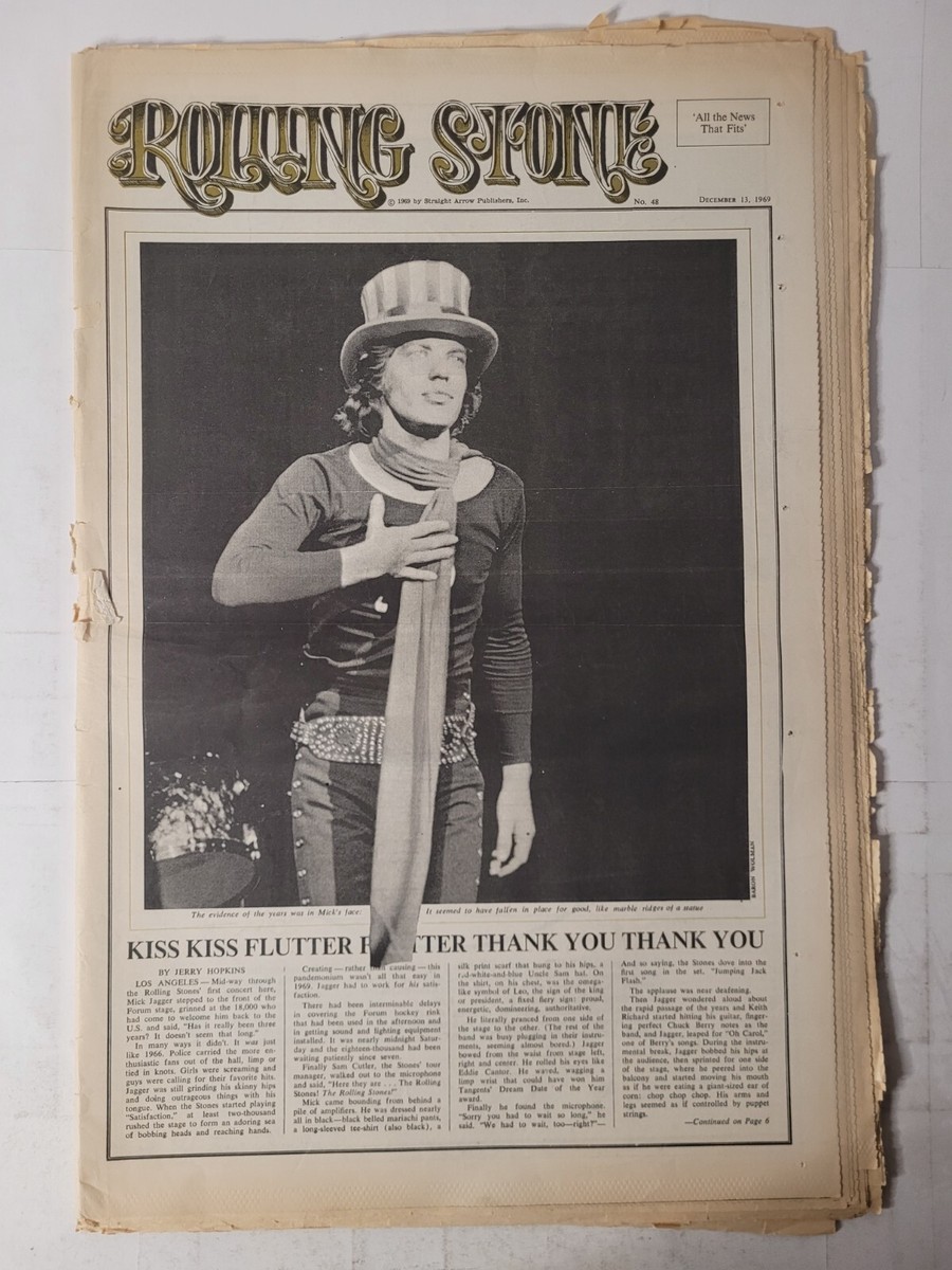 ROLLING STONE #48 (Dec 13, 1969) MILES DAVIS + MICK JAGGER (Flat