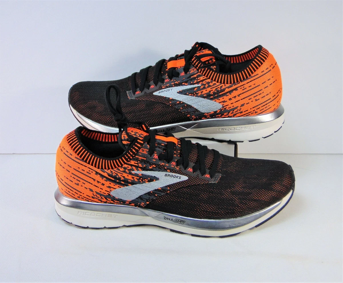 Brooks Ricochet Knit DNA Amp Black & Orange Running Shoes Sz 11 NEW  1102931D038