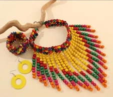 Necklace women beaded multi strand